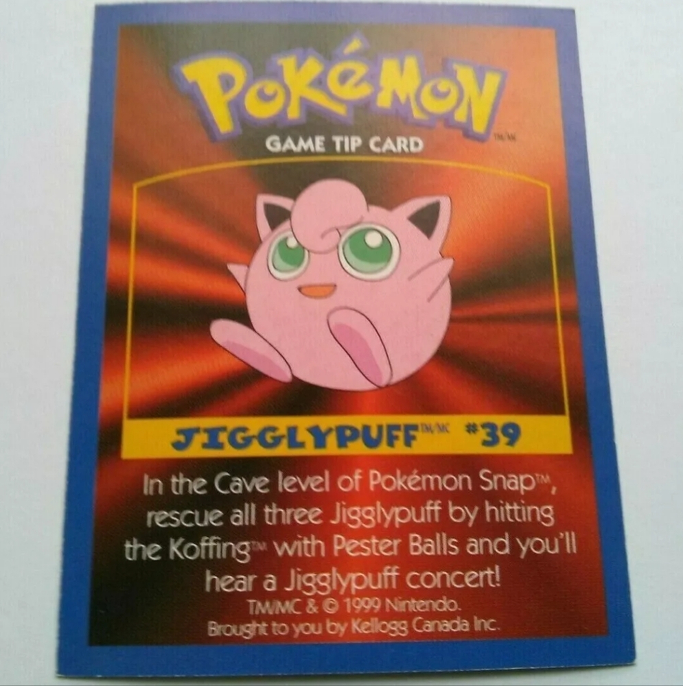 Pokemon Jigglypuff Trading Card - Blue and Red